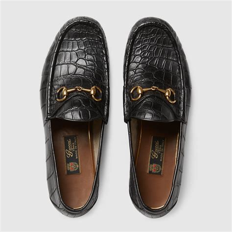 gucci 1953 horsebit loafers|Gucci crocodile loafer.